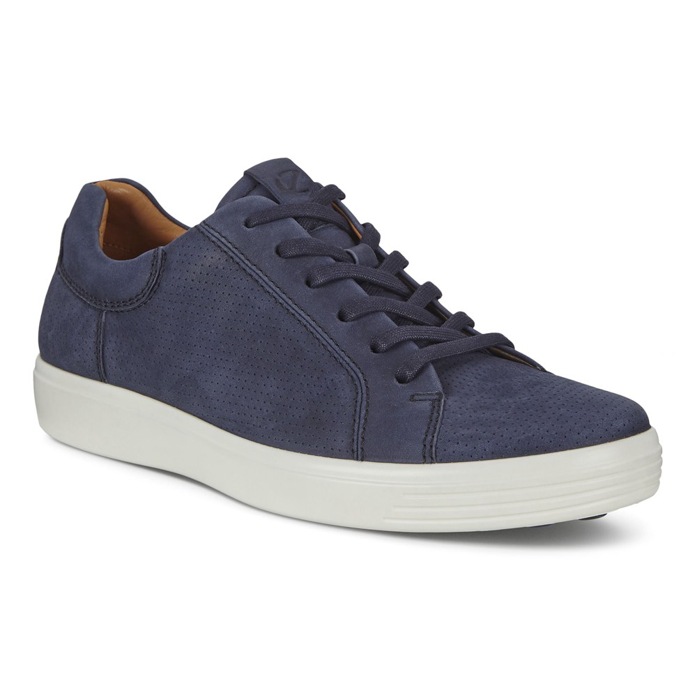 Tenis Hombre - ECCO Soft 7 Lace-Up - Azul Marino - NLA859043